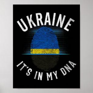 Retro Oekraïne Vlag - Het Zit In Mijn DNA - Oekraï Poster