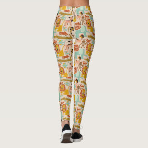 Retro Oerwoud Dieren Schattige Patroon Leggings