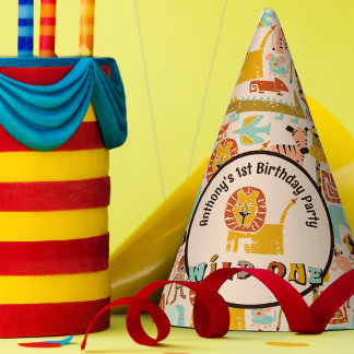 Retro Oerwouden Wild Een Eerste Verjaardag Feesthoedjes