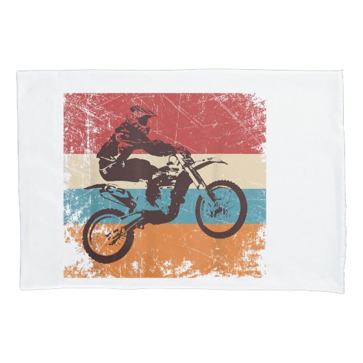 Retro Off Road Motorcycle Motocross Enduro Kussensloop (Voorkant)