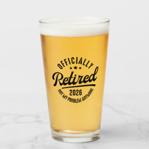 Retro Officieel met Pensioen 2026 Grappig Pensioen Glas