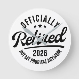 Retro Officieel met Pensioen 2026 Grappig Pensioen Ronde Klok