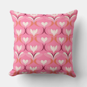 Retro ogee roze sinaasappels hartjes kussen