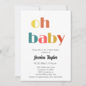Retro Oh Baby Baby shower Invitation (Devant)