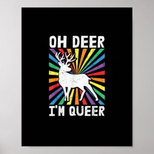 Retro Oh Hert Ik Ben Queer Pride LGBT Homo Lesbisc Poster