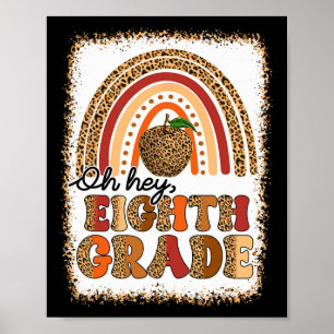 Retro Oh Hey Achtste Klas Boho Regenboog Eerste Da Poster