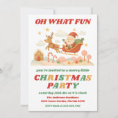 Retro Oh What Fun Editable Christmas Party Kaart (Voorkant)