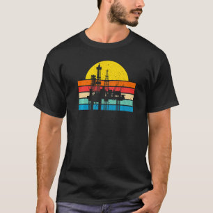 Retro Oil Wel Pumpjack Oilfield Worker Oil Rig Oi T-shirt
