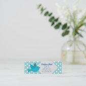 Rétro oiseau bleu avec des cartes de visite de (Debout devant)