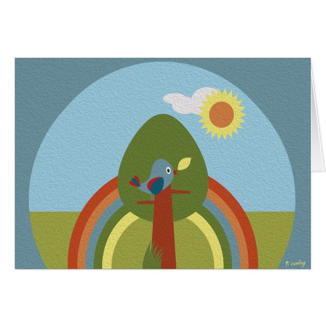 Rétro oiseau d'arc-en-ciel (Devant horizontal)