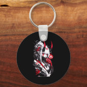 Retro Okami Girl Basic Japan Style Fox Cute Cool M Sleutelhanger (Voorkant)