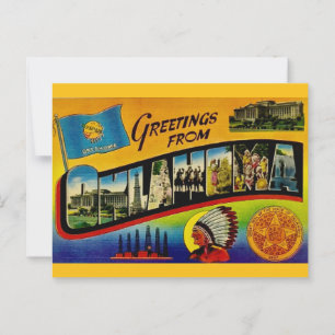 Retro Oklahoma Welkomstansichtkaart Briefkaart