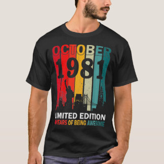 Retro Oktober 1981 Beperkte Uitgave 40 Jaar van Be T-shirt