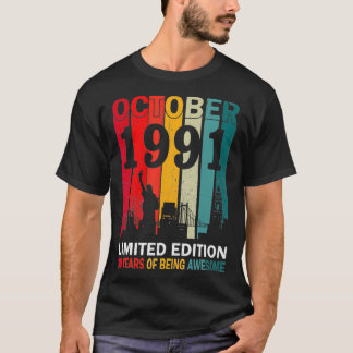 Retro Oktober 1991 Beperkte Uitgave 30 Jaar van Be T-shirt