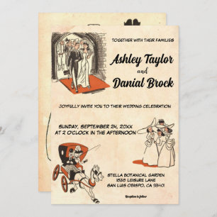  Retro Old 50s Comic Book Classic Wedding Kaart