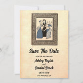 Retro Old 50s Rustic Wedding Save the Date Kaart (Voorkant)