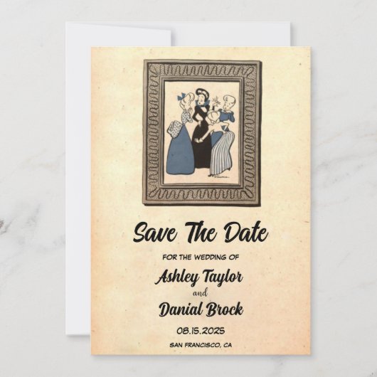 Retro Old 50s Rustic Wedding Save the Date Kaart (Voorkant)