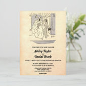 Retro Old Ancient Couple Pop Wedding Kaart (Staand voorkant)