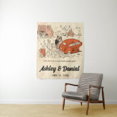  Retro Old Bride en Groom Funny Wedding Wandkleed (In situ)