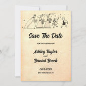  Retro Old Ceremony Wedding Save the Date Kaart (Voorkant)