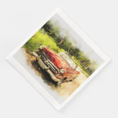 Retro Old Classic Auto Waterverf Art Servet (Hoek)