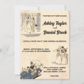  Retro Old Classic Comic Stylish Wedding Kaart (Voorkant)