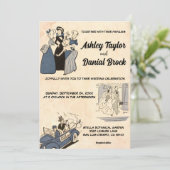  Retro Old Classic Stilish Rustic Wedding Kaart (Staand voorkant)