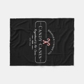 Retro Old Fashioned Kringle Candy Canes Co Merry C Fleece Deken (Voorkant (Horizontaal))