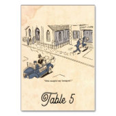  Retro Old Funny 50s Comic Rustic Wedding Kaart (Achterkant)