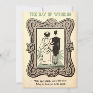 Retro Old Funny Couple Chic Rustic Wedding Kaart