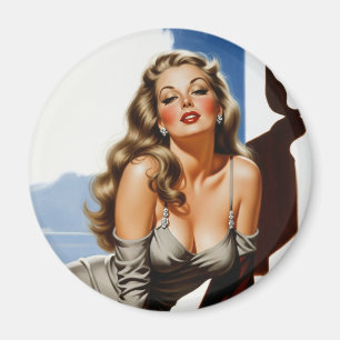 Retro Old Hollywood Mooie Blonde Vrouw Magneet