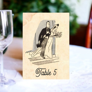 Retro Old Illustration 50s Rustic Wedding Kaart