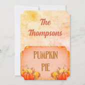 Retro Old Pumpkin Pie Rustic Thanksgiving Dinner Kaart (Achterkant)