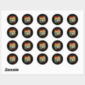 Retro Old Row Smoking Meats And Clapping Cheeks Fu Ronde Sticker (Vel)