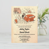  Retro Old Rustic Comic Book Funny Wedding Kaart (Staand voorkant)