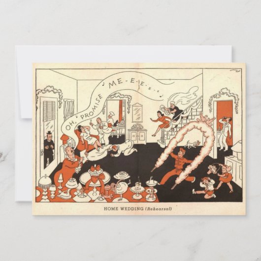  Retro Old Rustic Comic Book Funny Wedding Kaart (Achterkant)