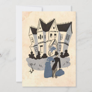 Retro Old Rustic Couple Romantic Wedding Kaart