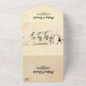  Retro Old Rustic Couple Stylish Wedding All In One Uitnodiging (Buitenkant)