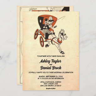 Retro Old Rustic Modern Stylish Wedding Kaart