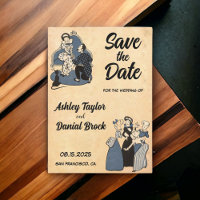 Retro Old Rustic Wedding Save the Date