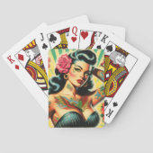 Retro Old School Tattoo Pinup Pokerkaarten (Achterkant)