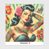 Retro Old School Tattoo Pinup Sticker (Vel)
