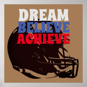 Retro Old Style 50s Football Motivatie Poster