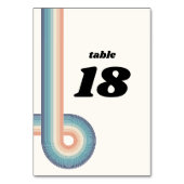 Retro Old Style 70s Wedding Table Number Kaart (Achterkant)