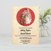  Retro Old Style Couple 50s Rustic Wedding Kaart (Staand voorkant)