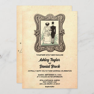 Retro Old Style Couple Comic Book Wedding Kaart