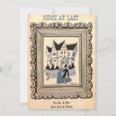 Retro Old Stylish Romantic Rustic Wedding Kaart (Achterkant)