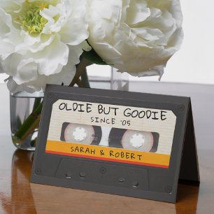 Retro Oldie Maar Goodie Cassettebandje Bruiloft Bedankkaart