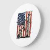 Retro Olieveld Amerikaanse Vlag Vector T-shirt Ont Grote Klok (Hoek)