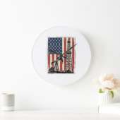 Retro Olieveld Amerikaanse Vlag Vector T-shirt Ont Grote Klok (Huis)